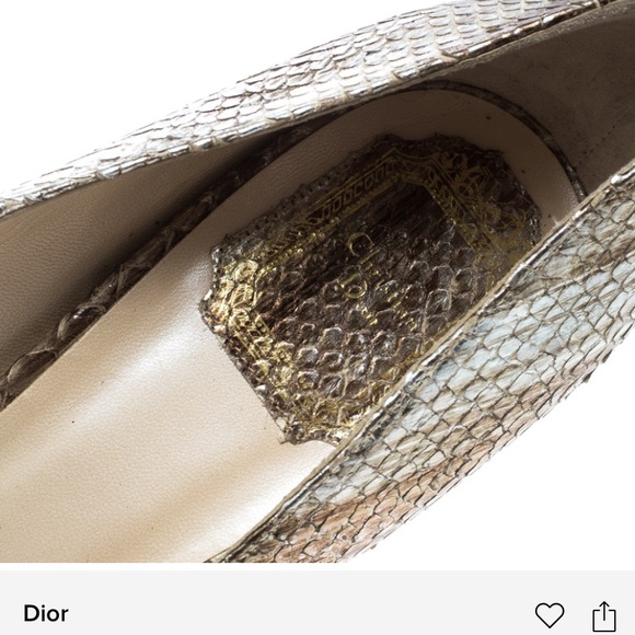 COPY - DIOR- Metallic snake skin peep toe pumps - Picture 5 of 7